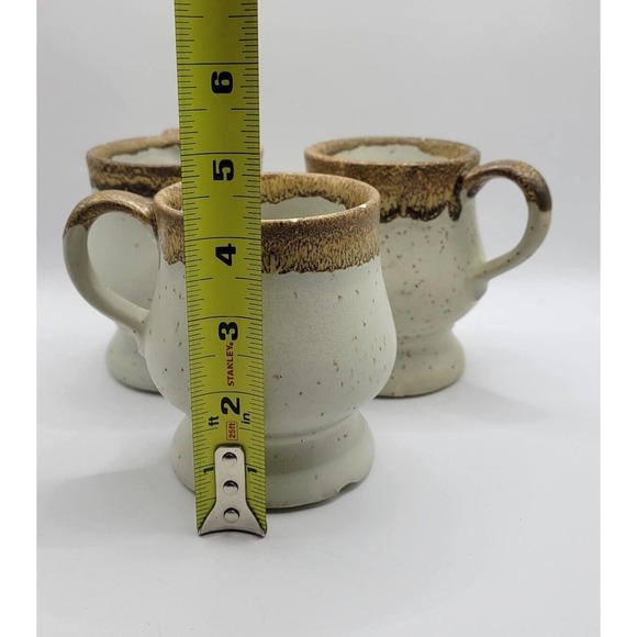 Set Of 3 Vintage McCoy Pottery Brown & Gray Drip Speckled Stoneware Coffee Mugs - Picture 9 of 13